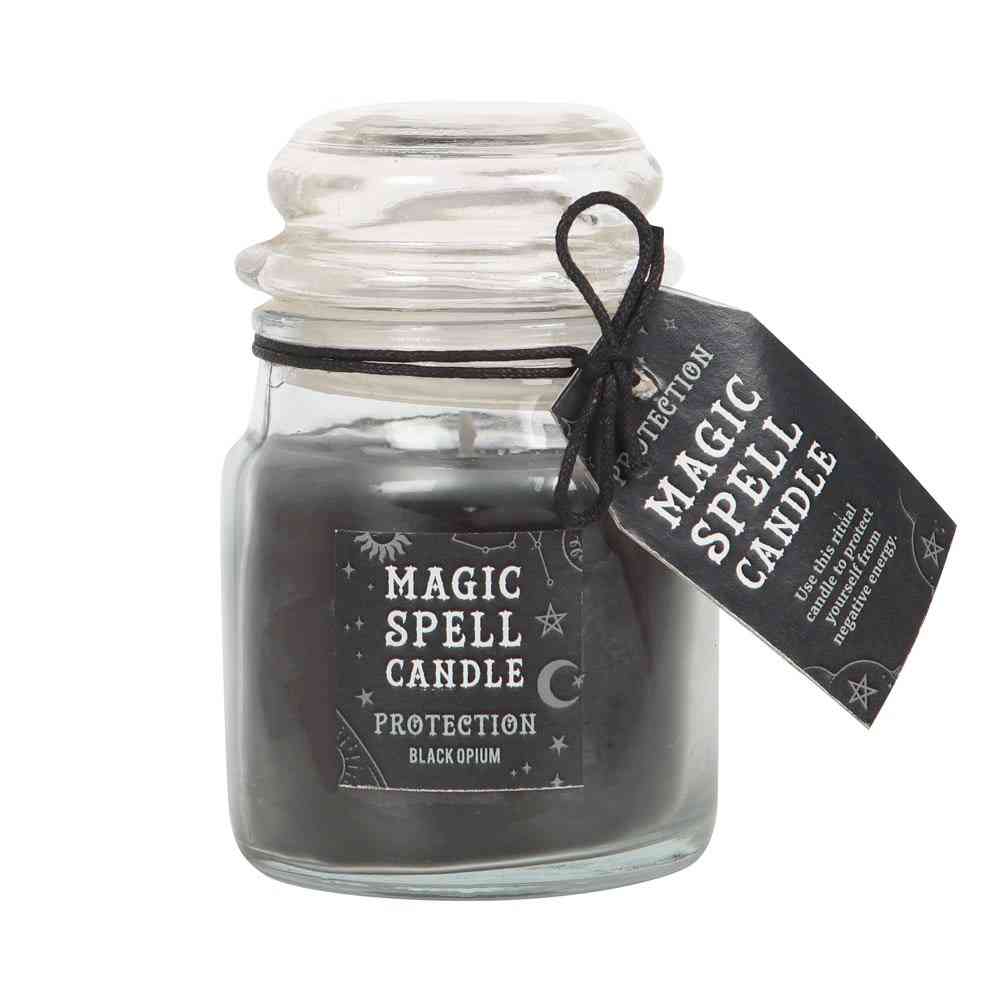 Something Different - Opium 'Protection' Spell Candle Jar Bougie Parfumée - Noir
